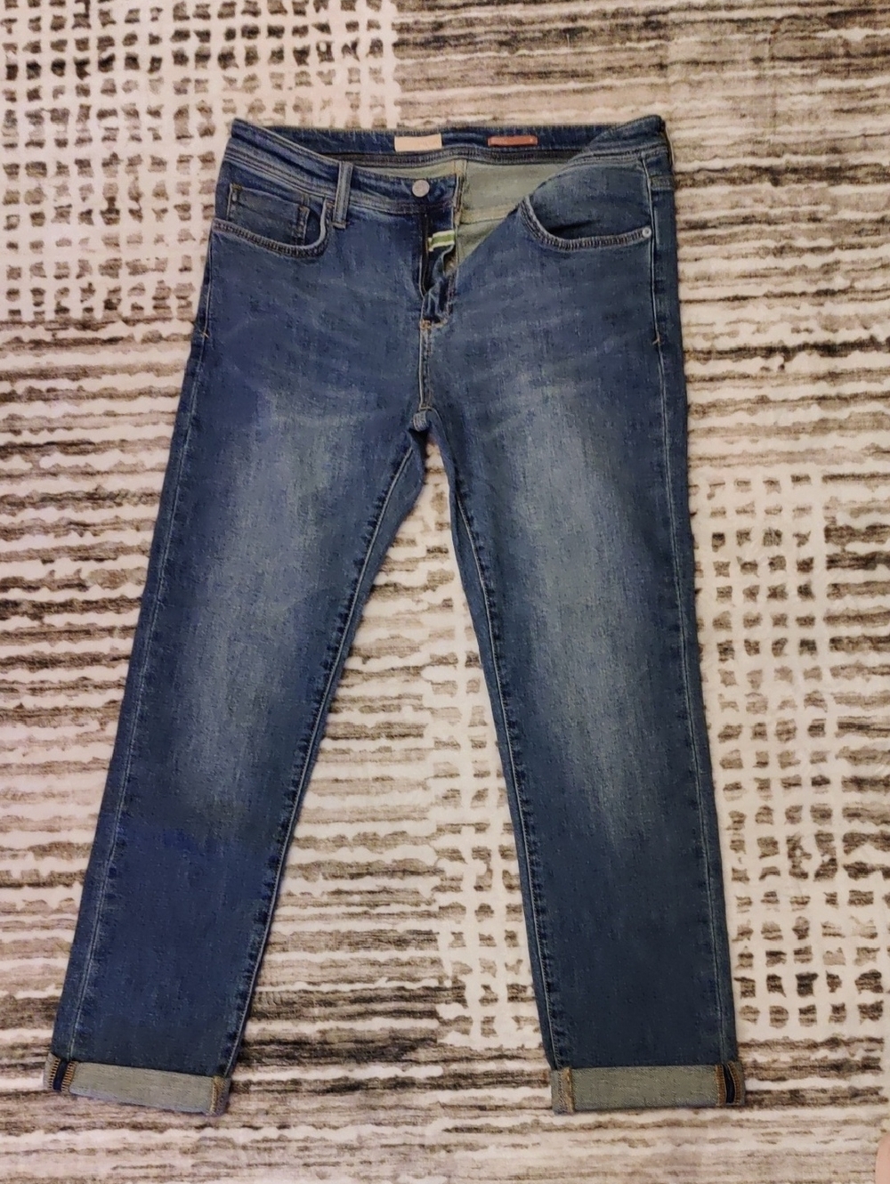 Pilcro Straight-Leg Jeans in Faded Blue Wash